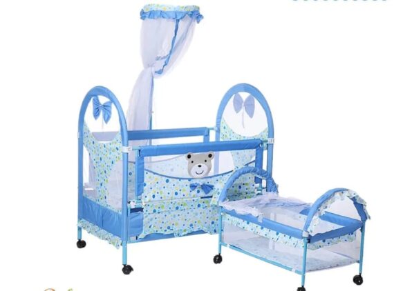 2 in 1 metal cot (blue)